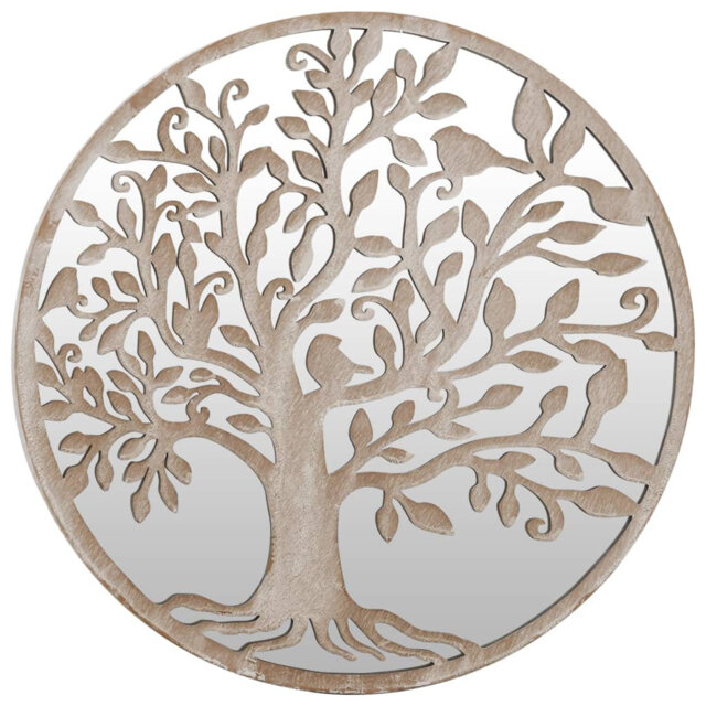 Fleur De Lis Living Garden Mirror Black 40X2.5 Cm Iron Round For Outdoor Use