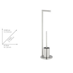 Latitude Run free-standing toilet set, Mod. Assif, with toilet roll holder and toilet brush