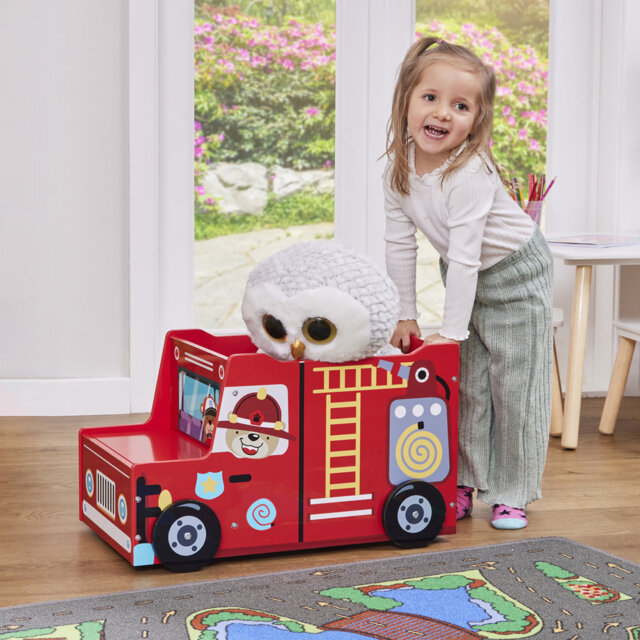 Kids Fire Engine Toy Box