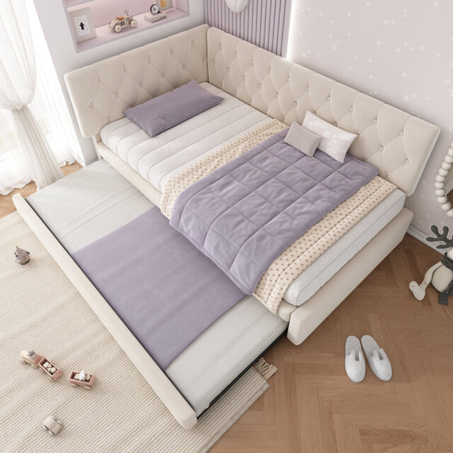 Upholstered Daybed with Trundle