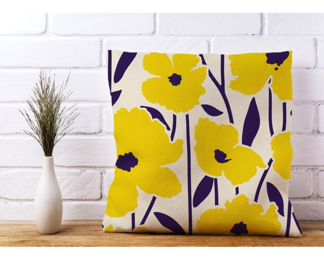 Malynn Vintage Tropical Flowers Floral Scatter Cushion with Filling