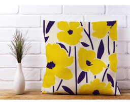 Malynn VINTAGE TROPICAL FLOWERS Floral Square Throw Cushion