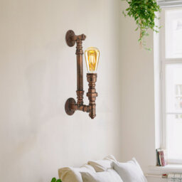 Centrahoma Industrial Candle Wall Light – 1-Light Metal Sconce with E27 Socket for Hallway