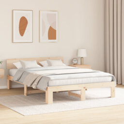 Vidaxl Bed Frame With Headboard Solid Pine Wood