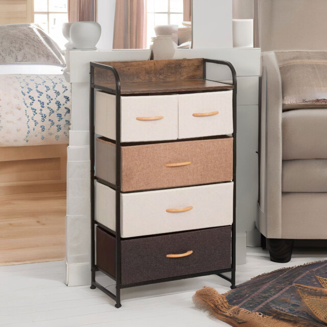 5 Fabric Drawer Bedroom Dresser With Large Drawers