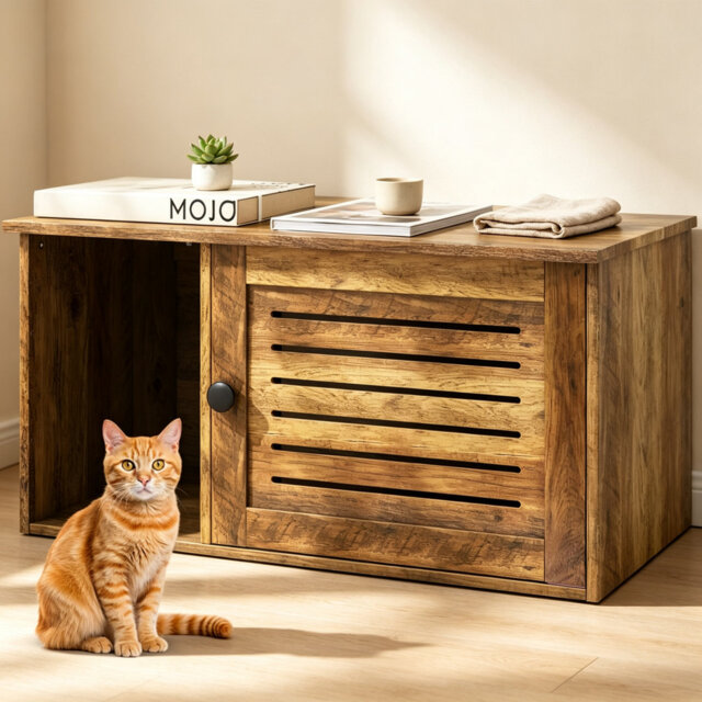 Engineered Wood Litter Box Enclosure