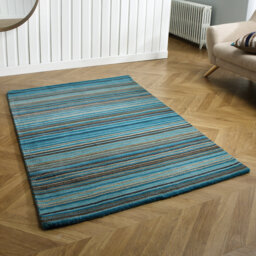 Abderdeen Hand Tufted Wool Teal Rug