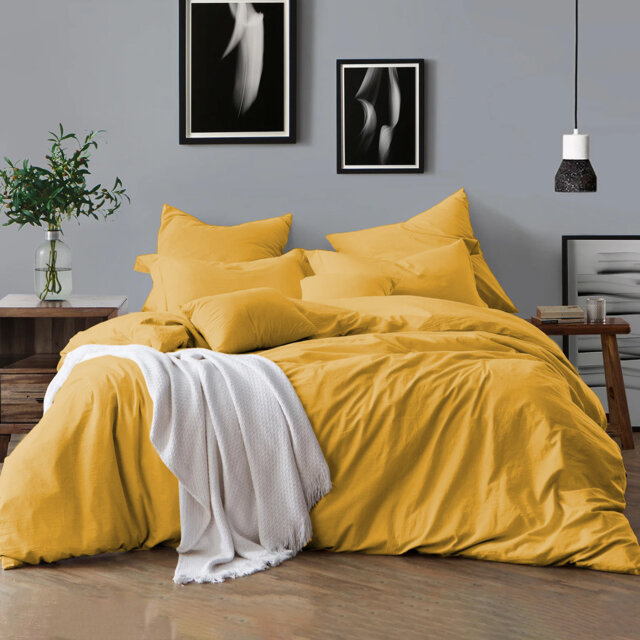 Klarita 100% Microfiber 300TC Reversible Duvet Cover Set with Pillowcase