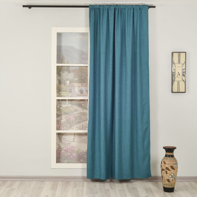 Extra Long & Extra Wide Faux Linen Decorative Curtain Single Panel