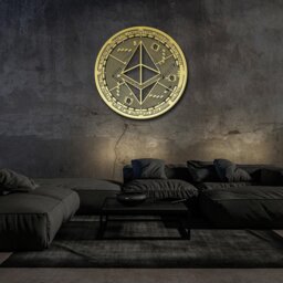 Cryptocurrency Ethereum Coin Metal Wall Décor