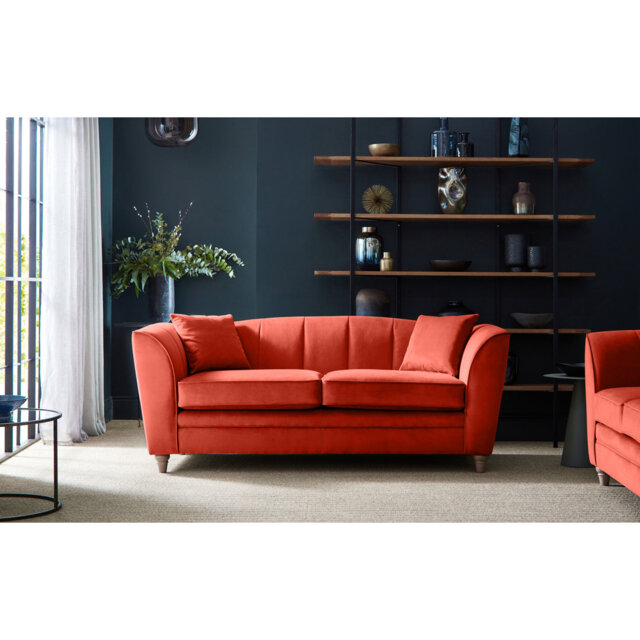 Laverton 3 Seater Velvet Flared Arm Sofa