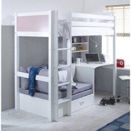 Solorzano European Single (90 x 200cm) High Sleeper Loft Bed Bed with Bookcase