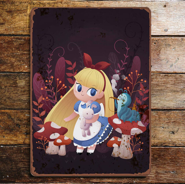 Alice in Wonderland Child Purple Caterpillar Wall Décor