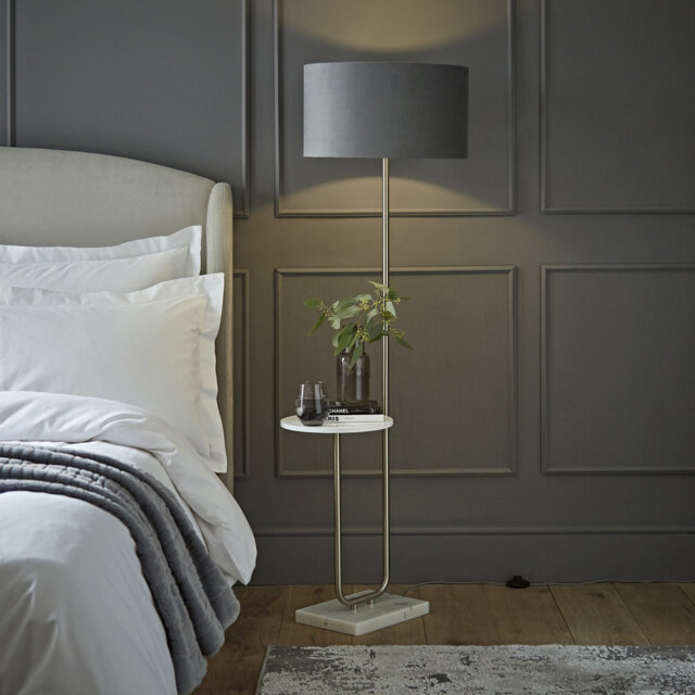 Replogle Matte Tray Table Floor Lamp Set