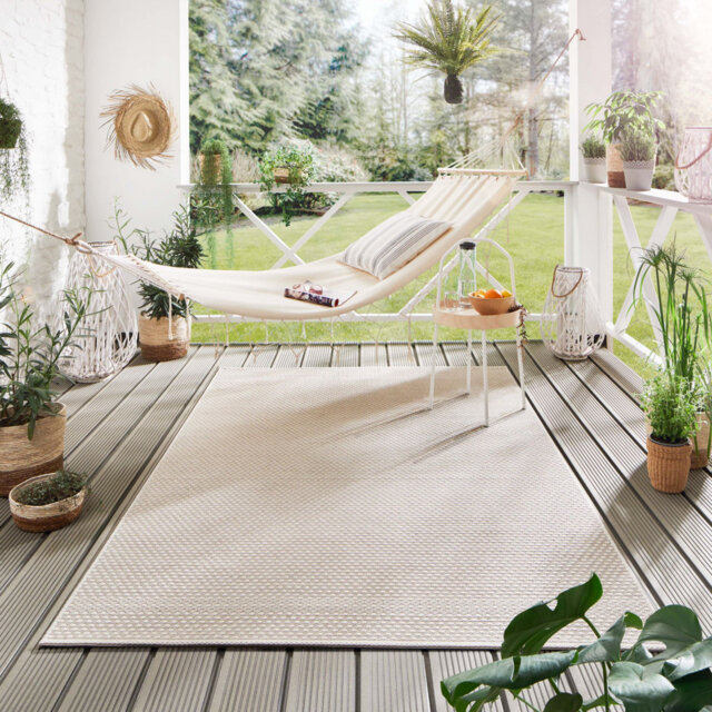 Kocher Geometric Machine Woven Flatweave Indoor / Outdoor Area Rug