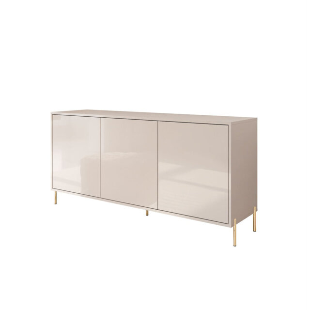 Three-door sideboard SANAYI on legs in cashmere