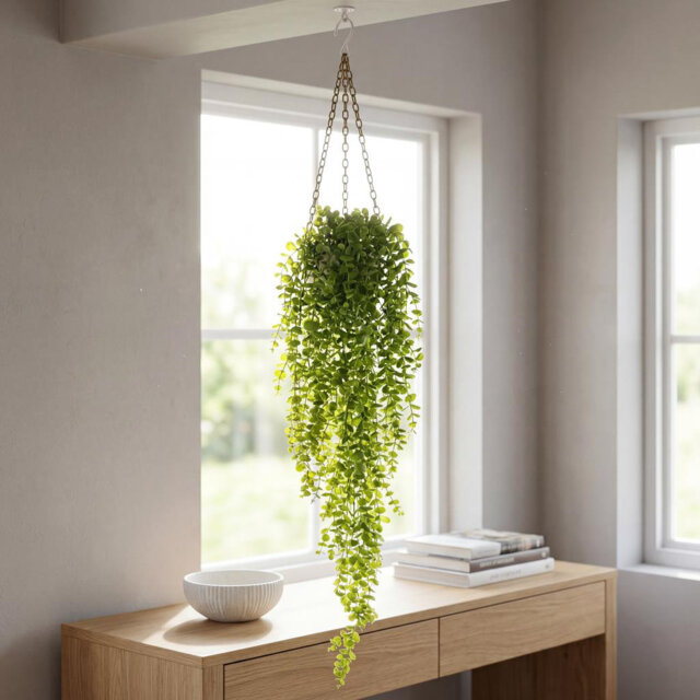 90Cm Artificial Trailing Hanging Plant Green Faux Cascading Foliage
