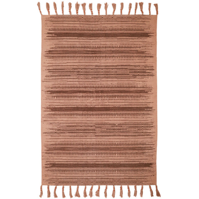 Khalaf Loomy Handwoven Cotton Corck Pink Rug