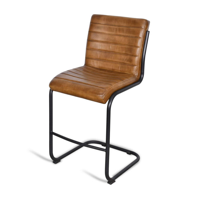 Almeeta Upholstered Counter Stool with Metal Frame