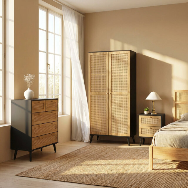 Manila 2 Door Wardrobe 3 Piece Bedroom Set