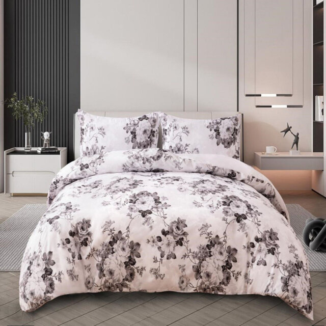 Aldren Pink 180 TC Traditional Duvet Cover Set