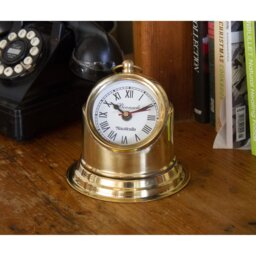 Analogue Metal Quartz Movement / Crystal Tabletop Clock in Golden/White