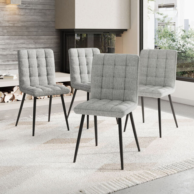 Modern Luxury Velvet Linen Dining Chair 4 Pcs per Mail-Order Pack