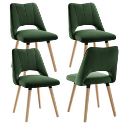 Dining Chairs, Chenille Upholstered, Hollow Back, 48cm Seat