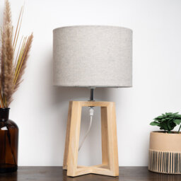 Azurite Wood Tripod Lamp