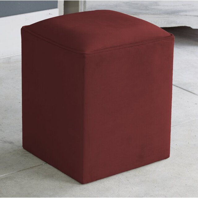 Henton 40Cm Wide Velvet Square Pouffe Ottoman