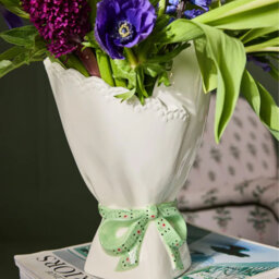 Cath Kidston Bouquet Ceramic Vase - White/Green
