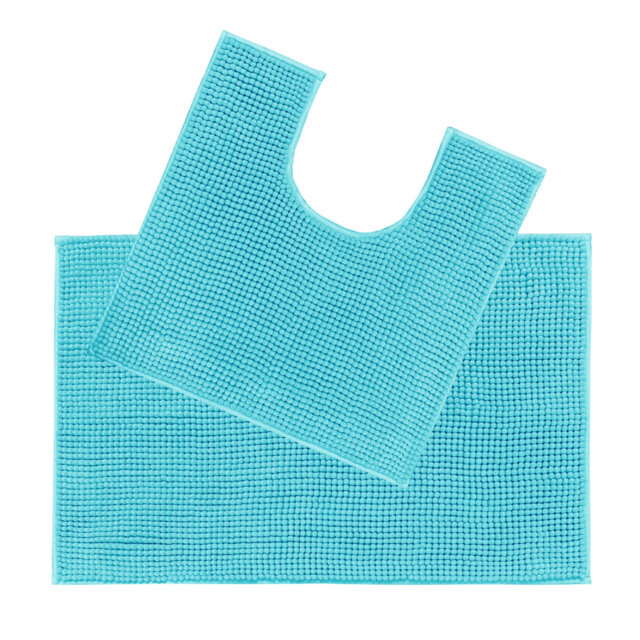 Kulap Chenille Bobble Bath Mat & Pedestal 2pc Set