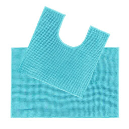 Kulap Chenille Bobble Bath Mat & Pedestal 2pc Set