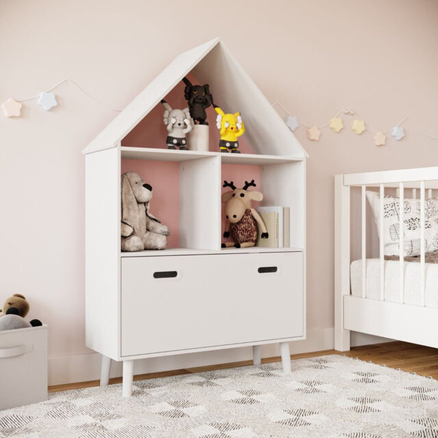 Velda 120cm H x 80cm W Solid Wood Toy Storage Bookcase