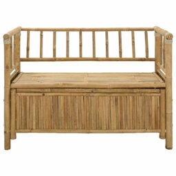 Garden Storage Bench Natural Bamboo Outdoor Seating Modern Furniture