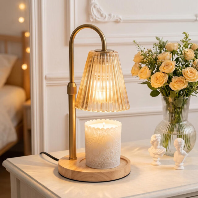 Candle Warmer Lamp with Adjustable Height, Electric Wax Melter Candle Warmer Brightness Adjustable, Safe Flameless Design with Timer & Dimmer, for Hom