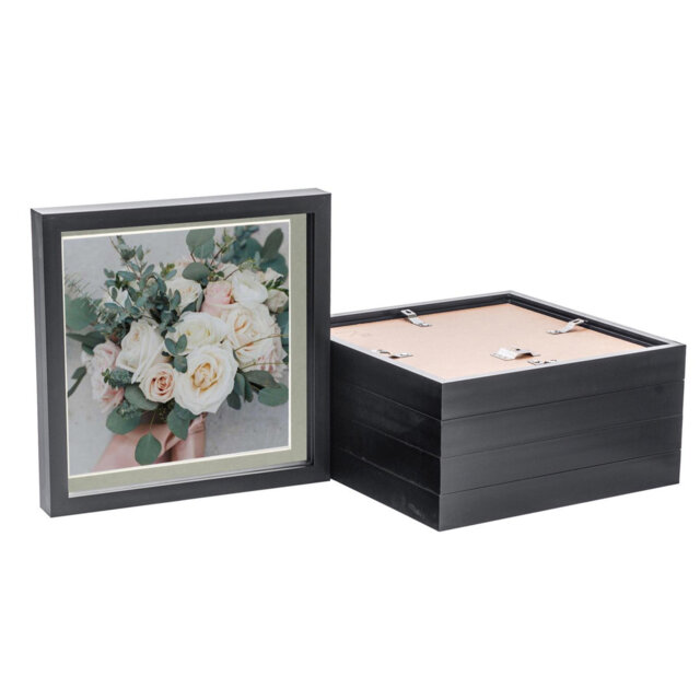 "Nicola Spring - 3D Box Photo Frames - 10 x 10"" with 8 x 8"" Mount"