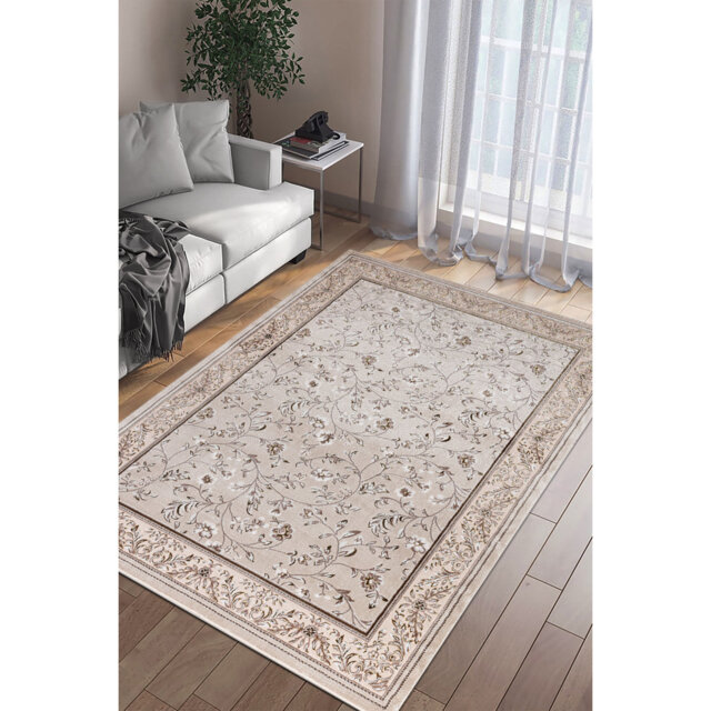Marco Ochre Traditional Floral Area Rug – Luxury Living Room, Bedroom & Hallway Carpet – Classic Oriental Pattern Floor Mat