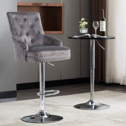 Rish Swivel Upholstered Adjustable Height Counter Stool with Metal Frame