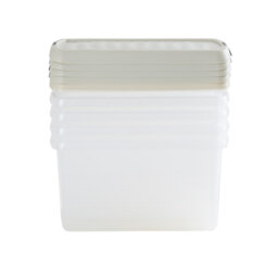 Wham Clip Rectangular Plastic Storage Boxes with Secure Clip Lock Lids Clear/Green Milieu/Stone