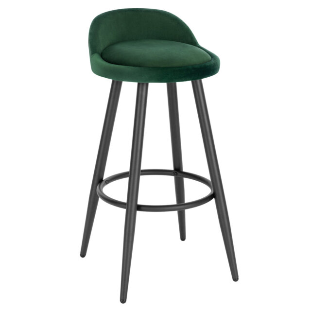 Cristhian Upholstered Counter Stool with Metal Frame