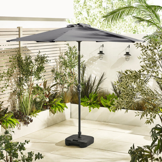 Celalettin Square Garden Parasol And Base - Modern Patio For Dining Tables, Sofa Sets Or Sun Loungers
