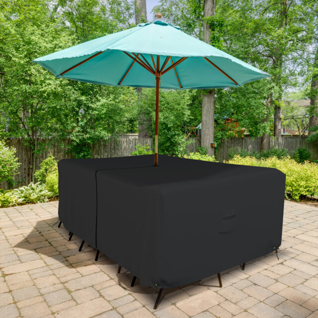 Covers & all Outdoor Rectangle Dining Table & Chair Set Cover, 1000D PVC-Coated Heavy Duty Waterproof, UV & Tear-Resistant Patio Furniture Cover with