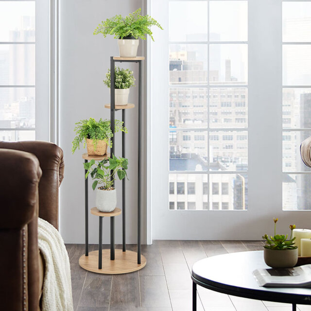 Indoor Metal Plant Stand Tall Corner Plant Shelf For Potted Plant