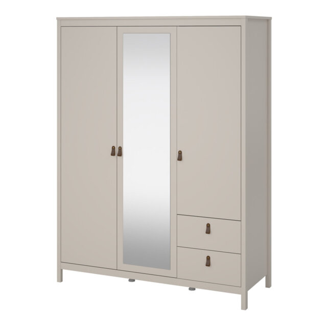 Ruaridh Wardrobe with 2 Doors + 1 Mirror Door + 2 Drawers in Cashmere