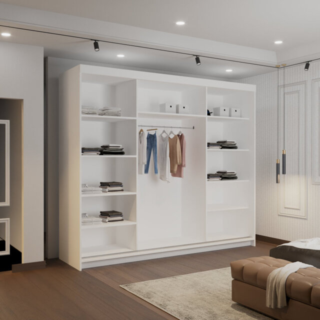 3 Door Manufactured Wood Wardrobe