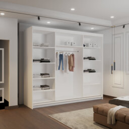 3 Door Manufactured Wood Wardrobe