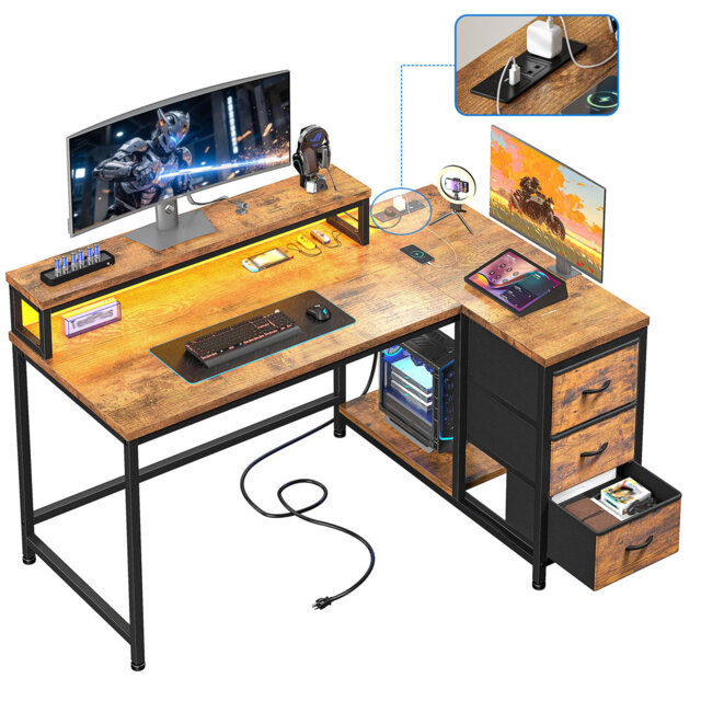 Metal Base Computer Desk