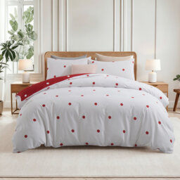 Dual Pattern Reversible Brushed Microfiber Printed Duvet Cover Set With Matching Pillow Covers