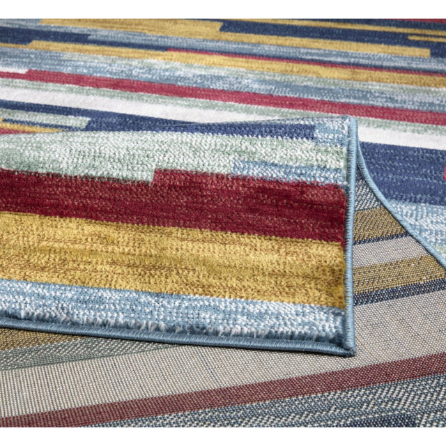Oneman Striped Indoor / Outdoor Area Rug